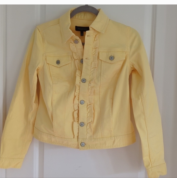 Talbots Yellow Women's Ruffle Jacket - Picture 2 of 3